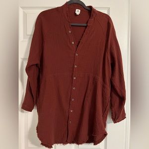 Button Down Tunic Shirt Size Medium